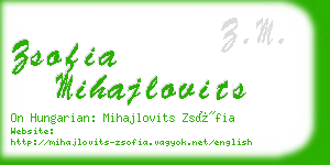 zsofia mihajlovits business card